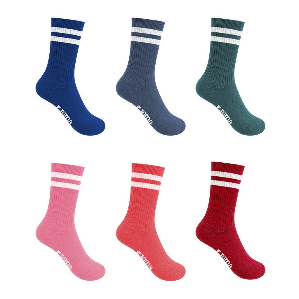 Calcetines mujer algod&oacute;n raya tenis canale colores