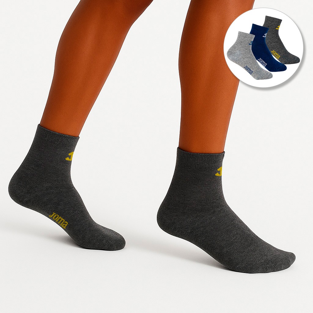 Calcet&iacute;n tobillero deportivo pack x3 surtido 