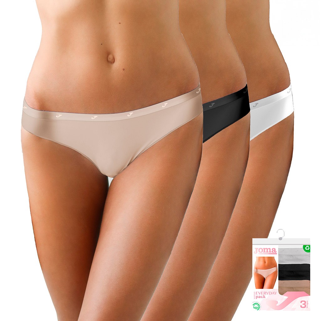 Braga bikini mujer algod&oacute;n elastano x3 goma vista