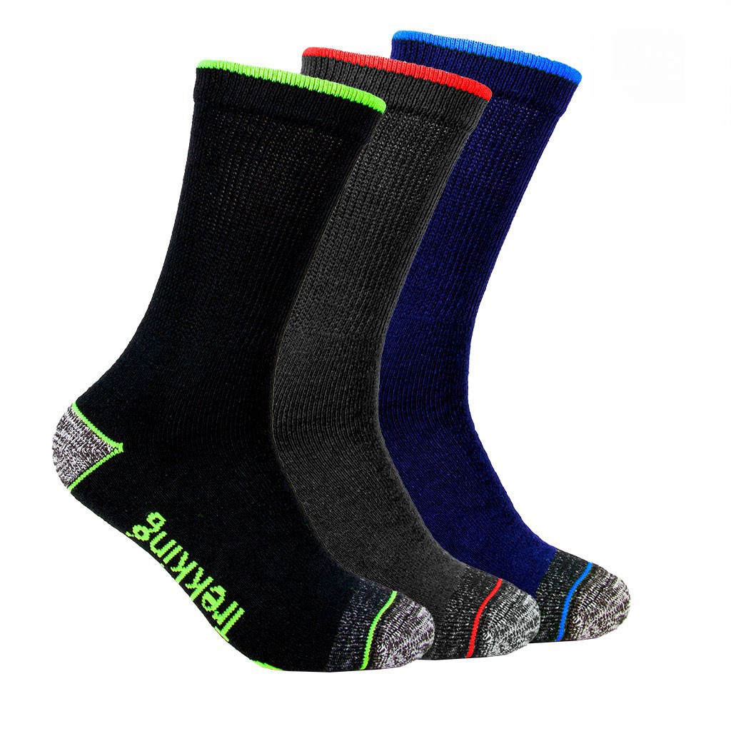 Calcet&iacute;n hombre alto trekking pack x3 algod&oacute;n