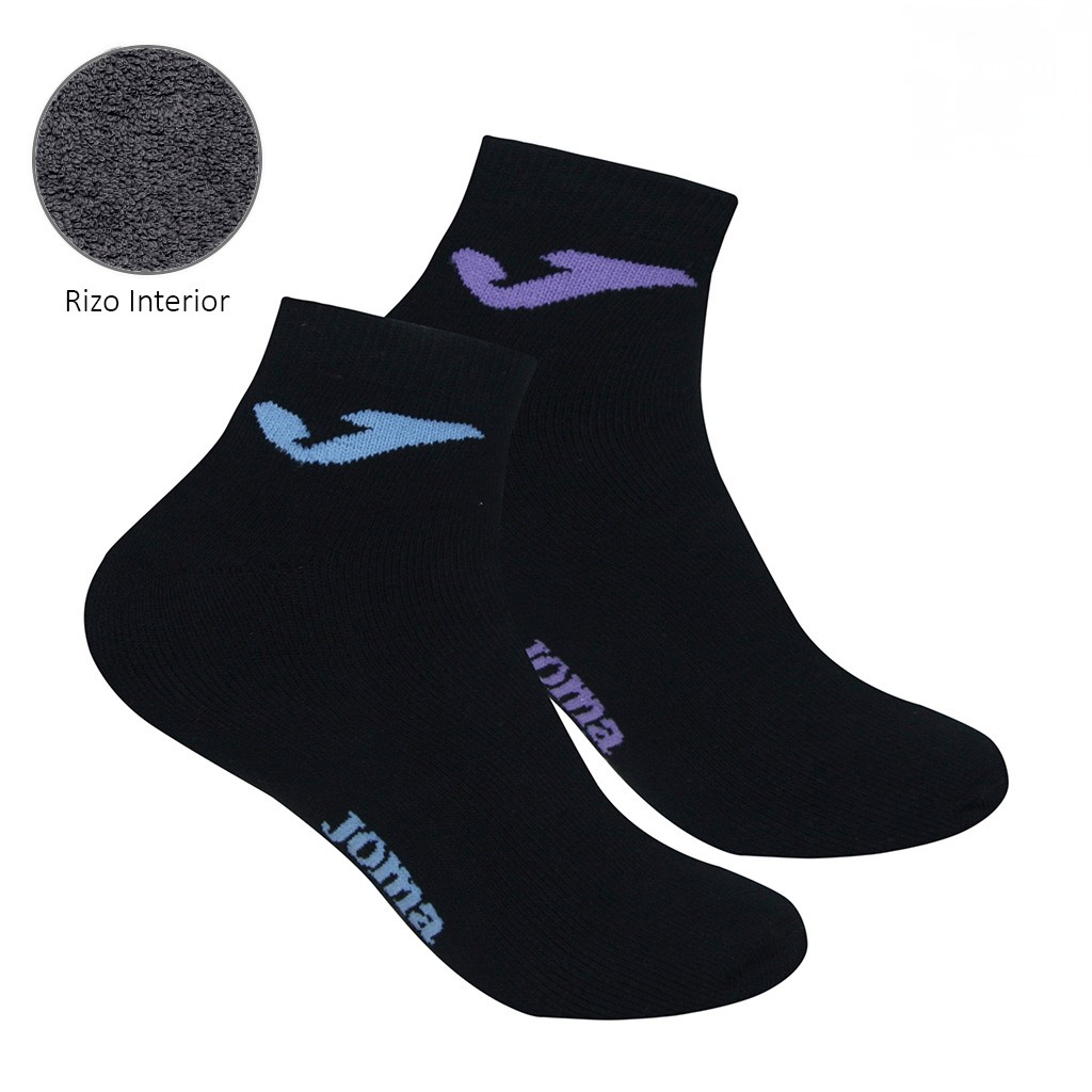 Calcetin mujer tobillero x2 todo rizo interior
