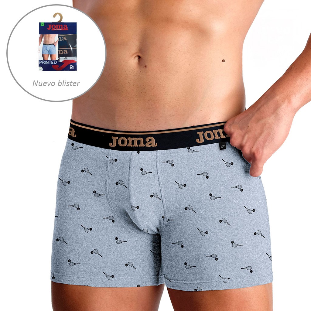 B&oacute;xer hombre pack x2 estampado raquetas + liso
