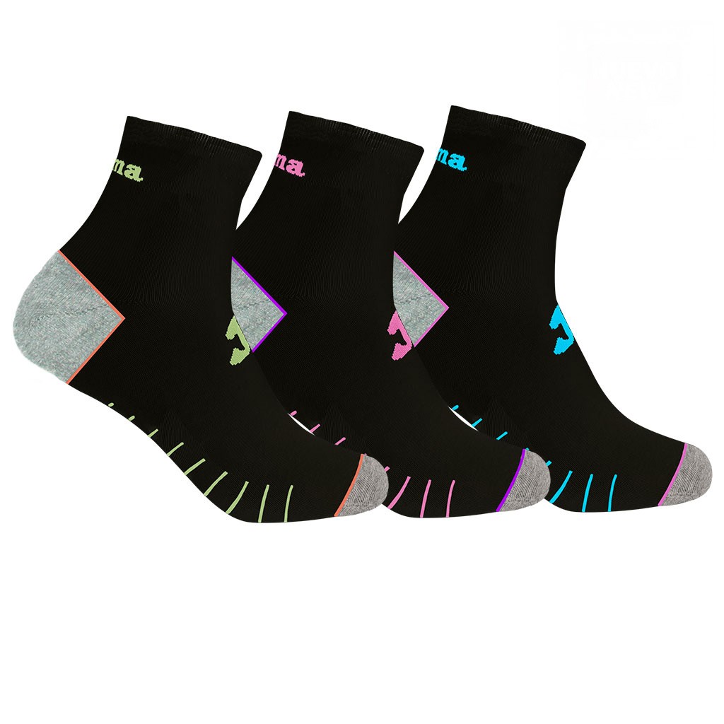 Calcet&iacute;n deportivo mujer pack x3 tobillero alto 